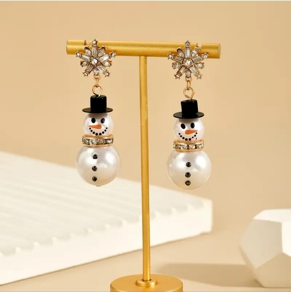 Jewelry - Snowflake and Snowman Dangle Earrings